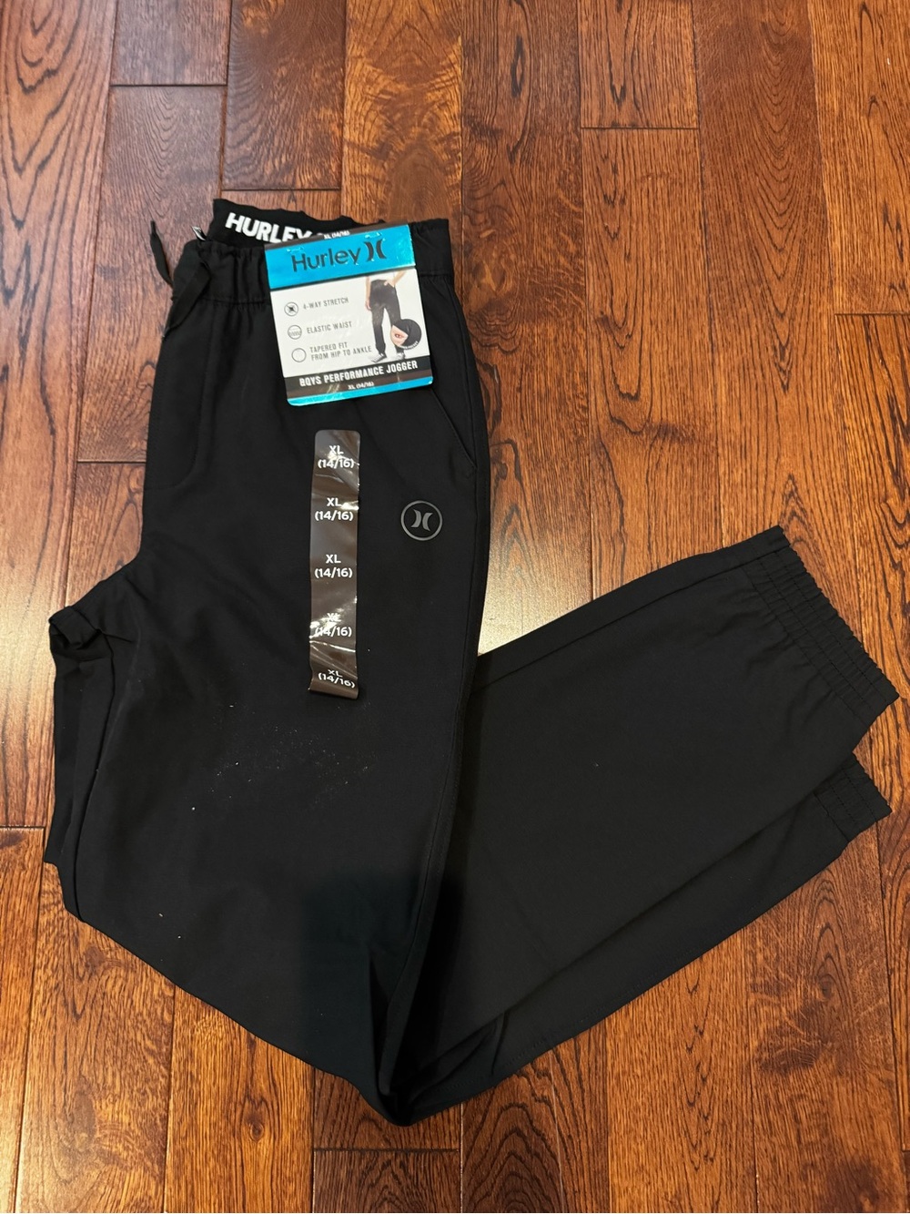 Hurley Black Men's Performance Joggers with Elastic Waist